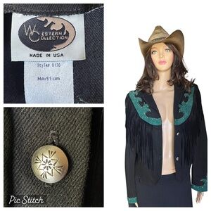 Wester Collection black/green womens jacket size M